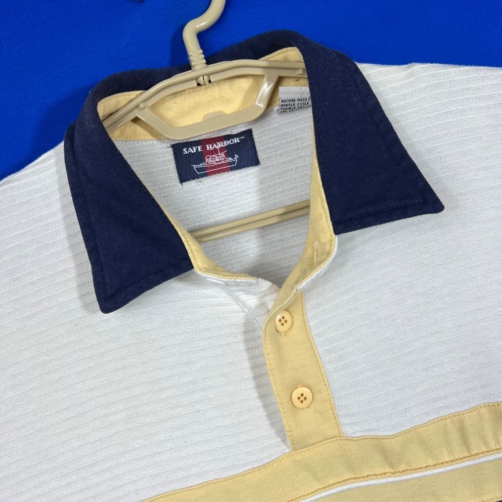 VINTAGE |•SAFE HARBOR•| Classic Vtg Shirt Loose Fit Ribbed Hem Size Large - Picture 4 of 8